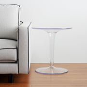 20" Clear Heavy Duty Plastic Indoor Outdoor Round Pedestal End Table-0