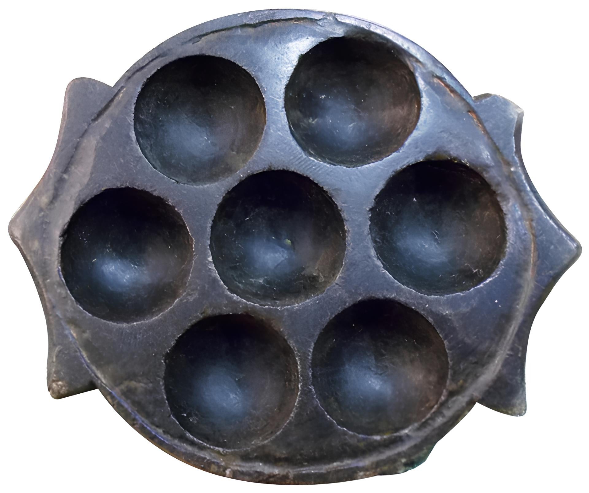 10" Black Cement Seven Tealight Round Candle Holder-Candle Holders-DECOROLALA