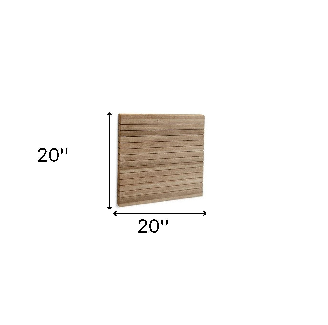 Natural Teak 20" Square Shower Mat-6