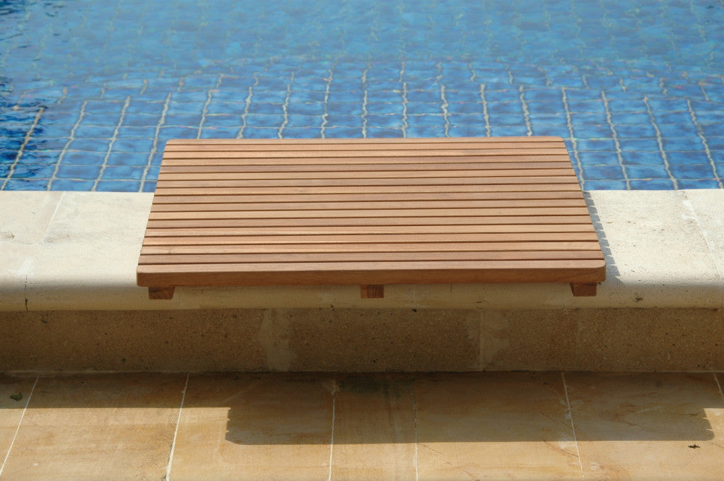 Natural Teak 24" Square Shower Mat-6