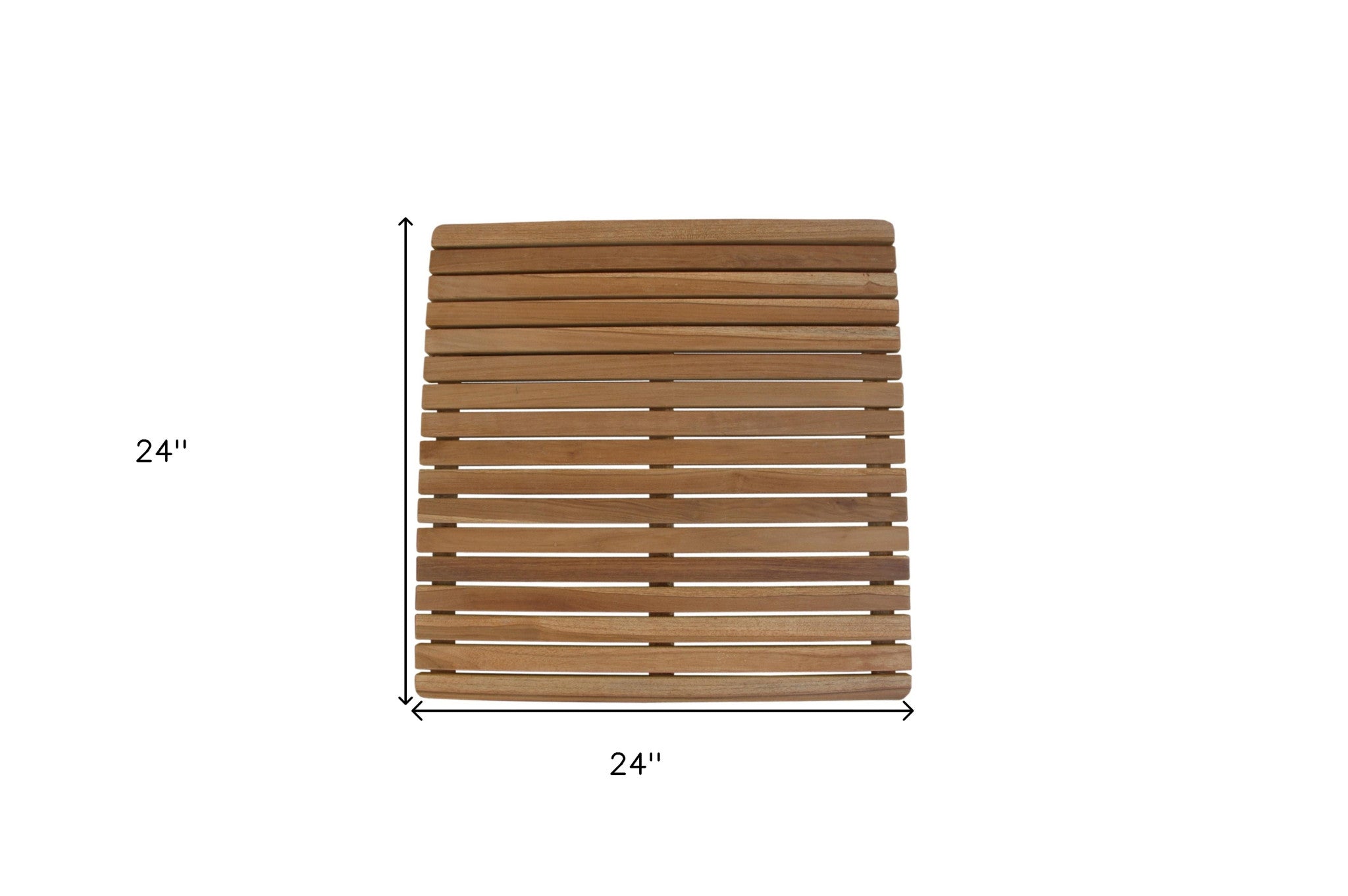 Natural Teak 24" Square Shower Mat-7
