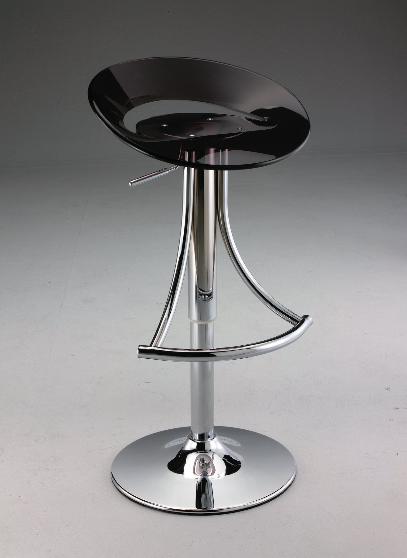 Black and Silver Metal and Heavy Duty Plastic Low Back Adjustable Height Bar Chair-4