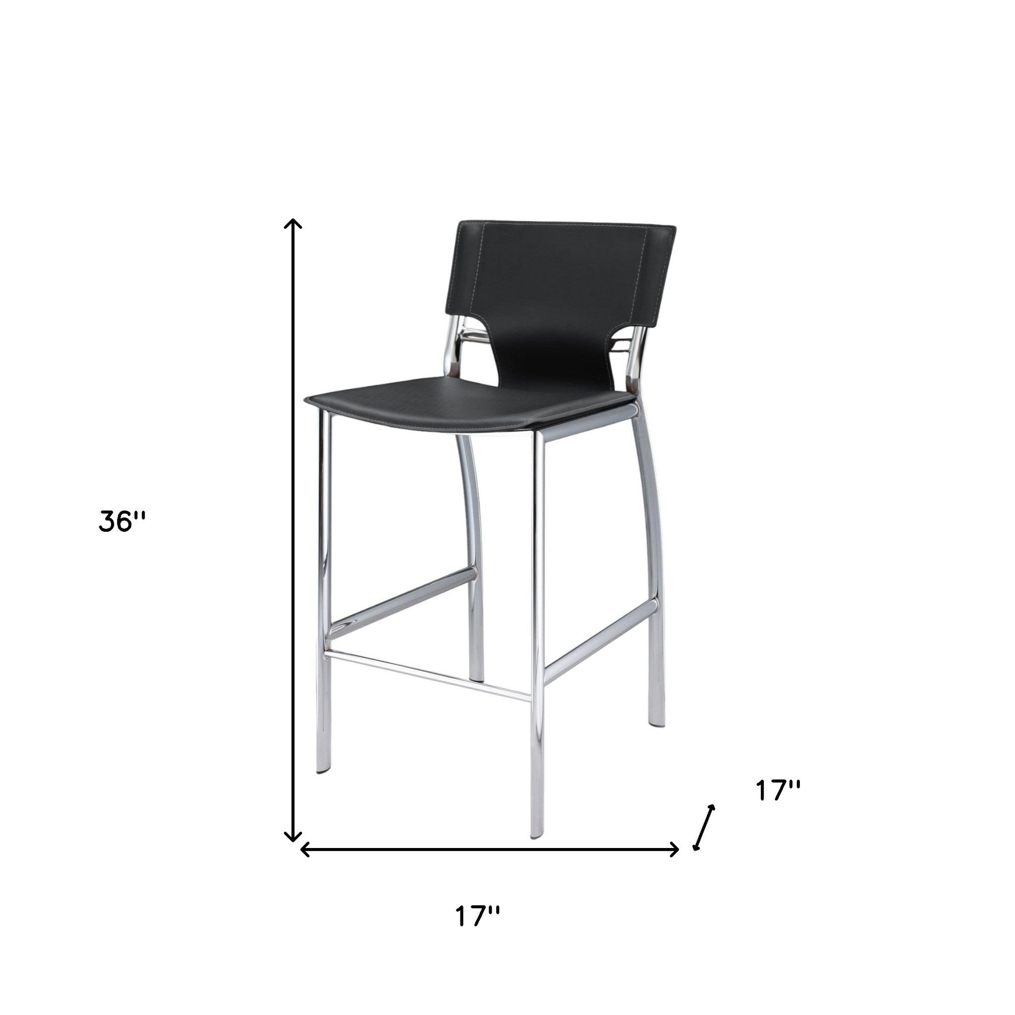 Set of Two 25" Gray and Silver Faux Leather and Metal Low Back Counter Height Bar Chairs-5