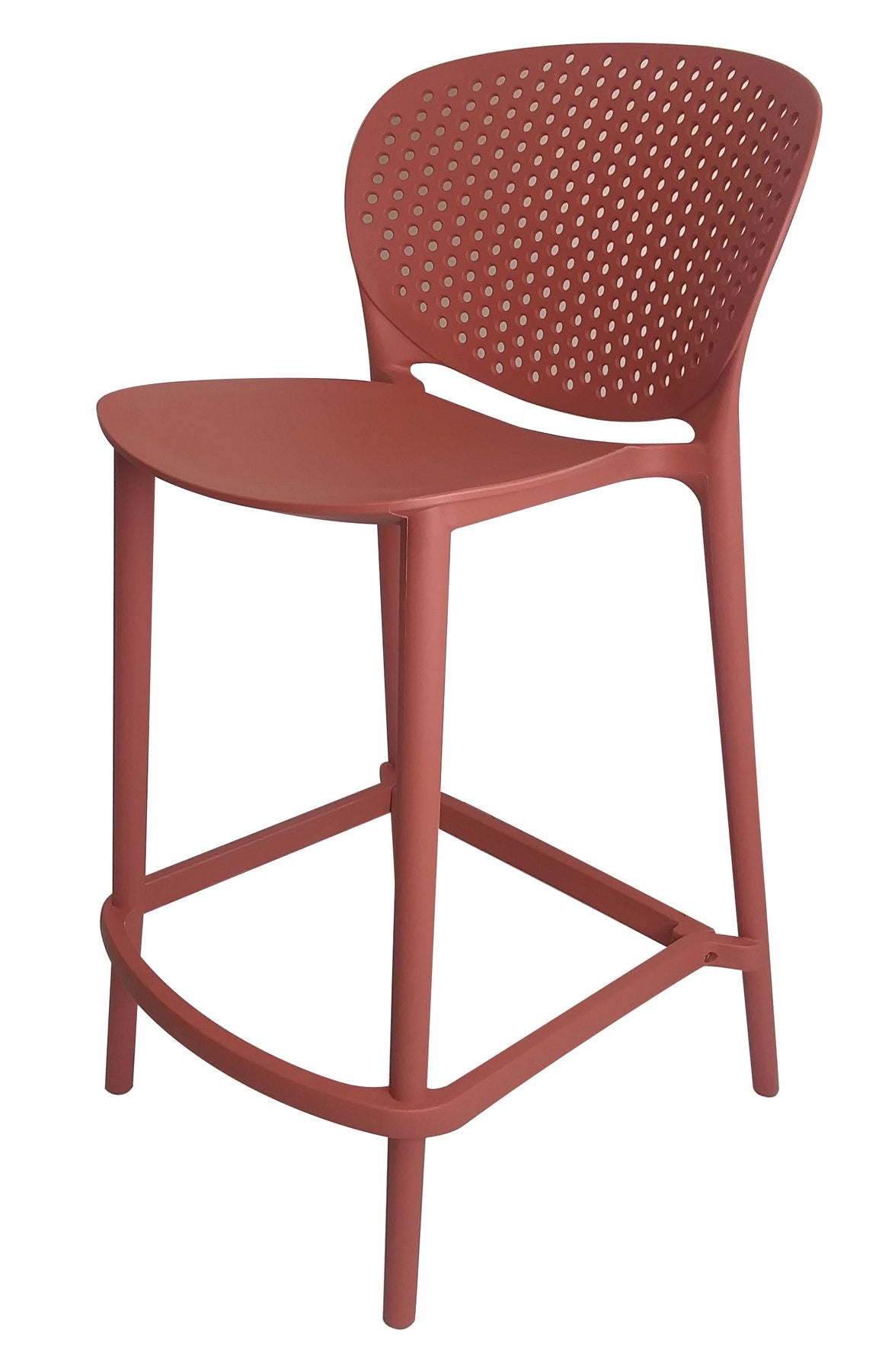 Set of Four 30" Orange Heavy Duty Plastic Low Back Bar Height Bar Chairs-2