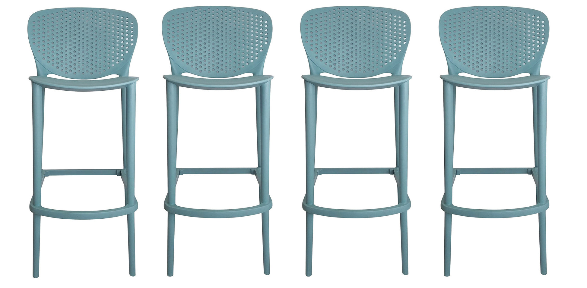 Set of Four 26" Green Heavy Duty Plastic Low Back Counter Height Bar Chairs-1