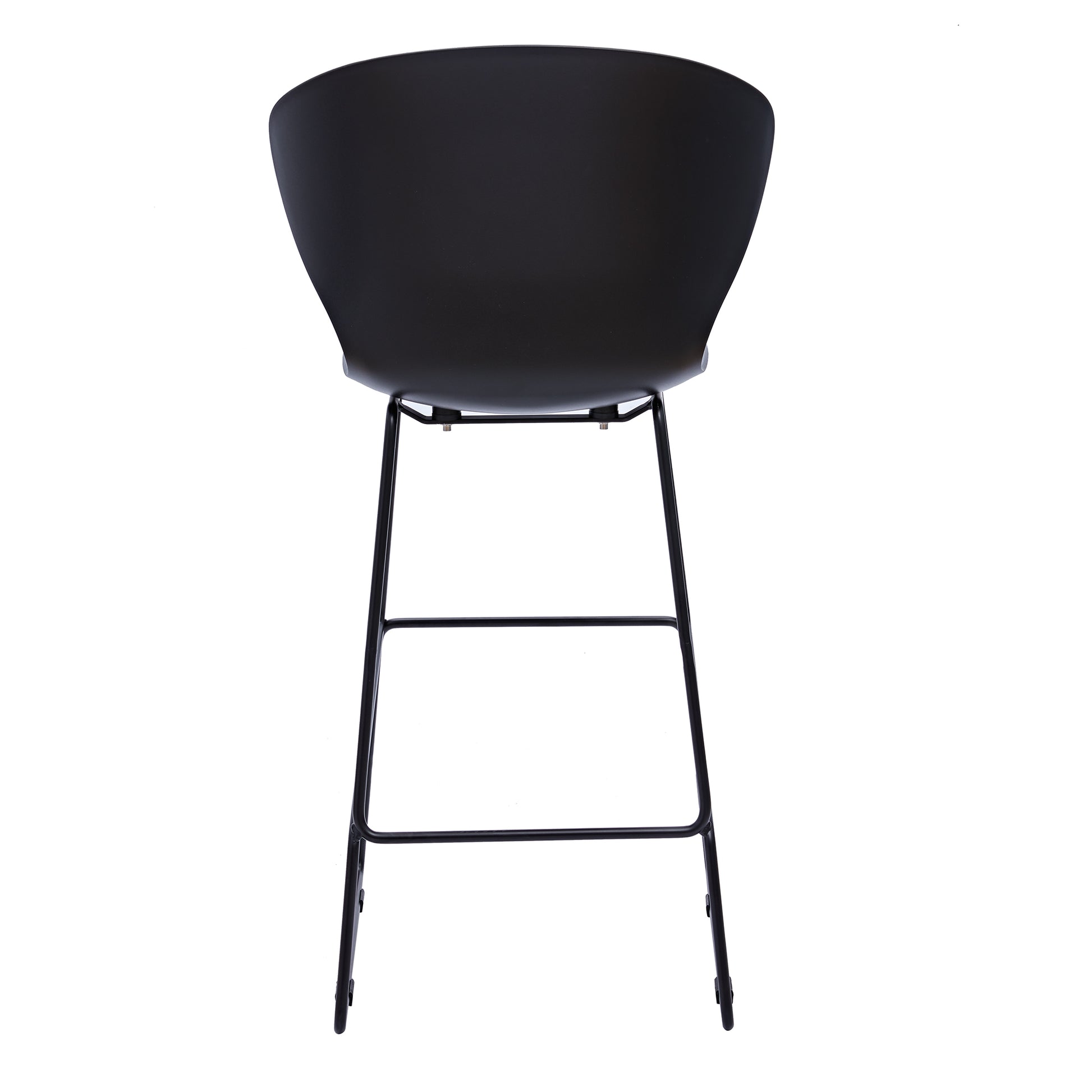 Set of Two 26" Black Heavy Duty Plastic and Metal Low Back Counter Height Bar Chairs-5