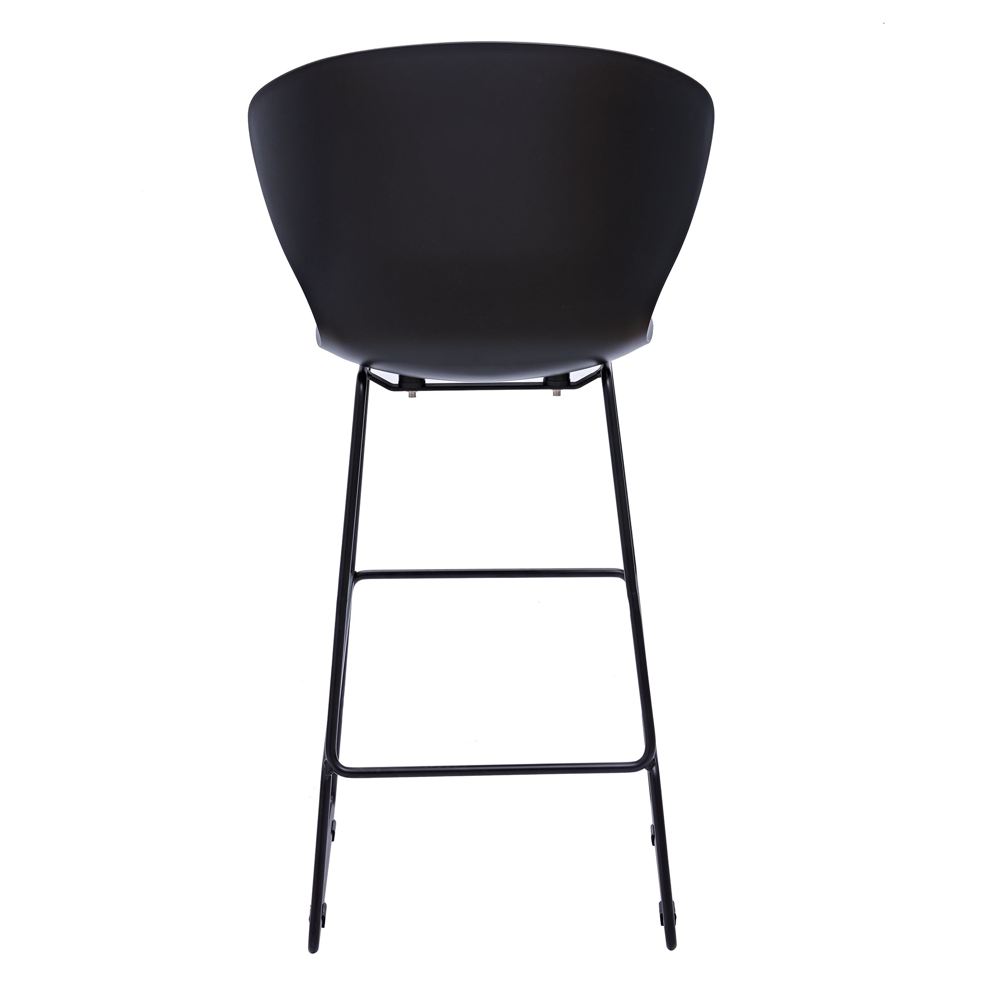 Set of Two 26" Black Heavy Duty Plastic and Metal Low Back Counter Height Bar Chairs-5