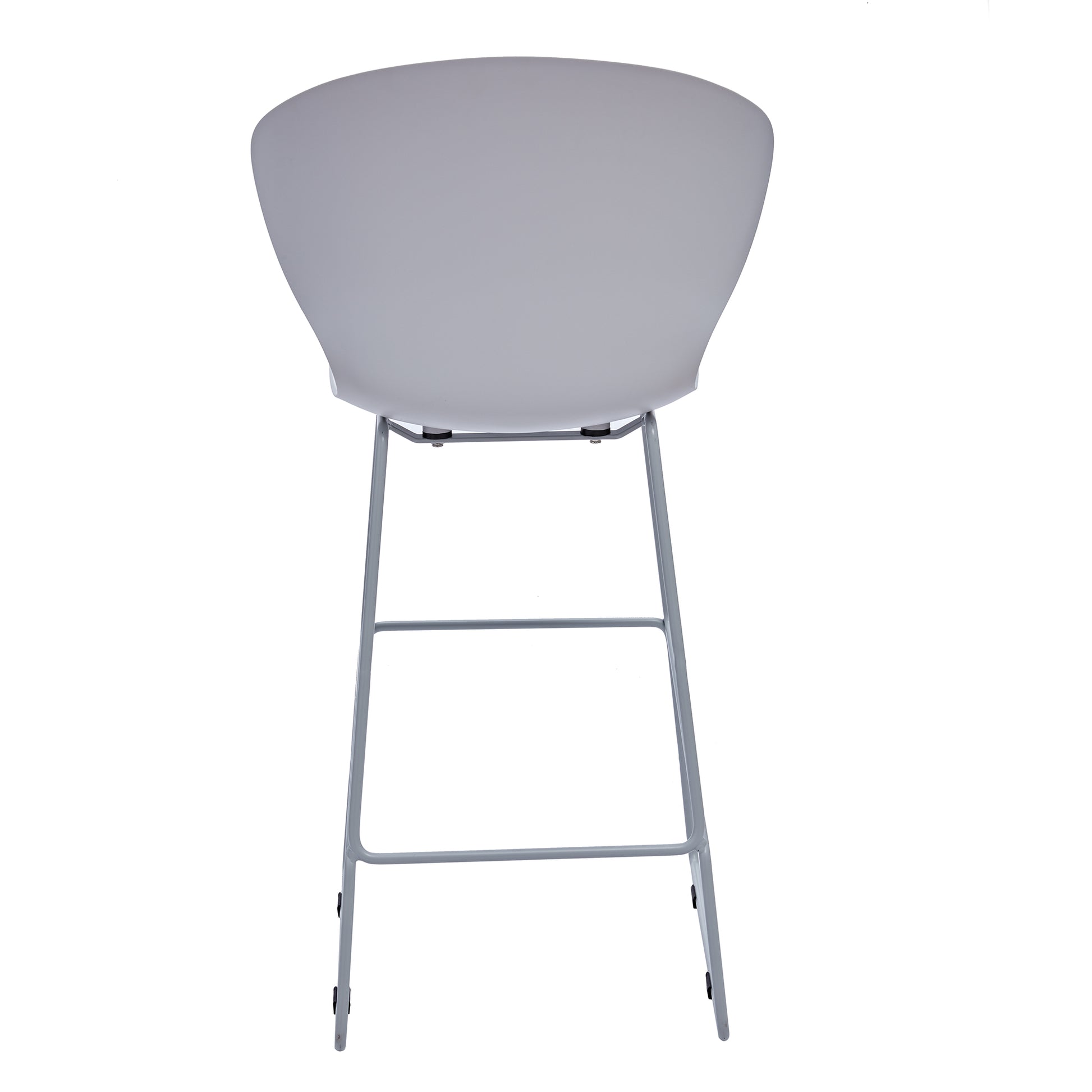 Set of Two 26" Gray Heavy Duty Plastic and Metal Low Back Counter Height Bar Chairs-6