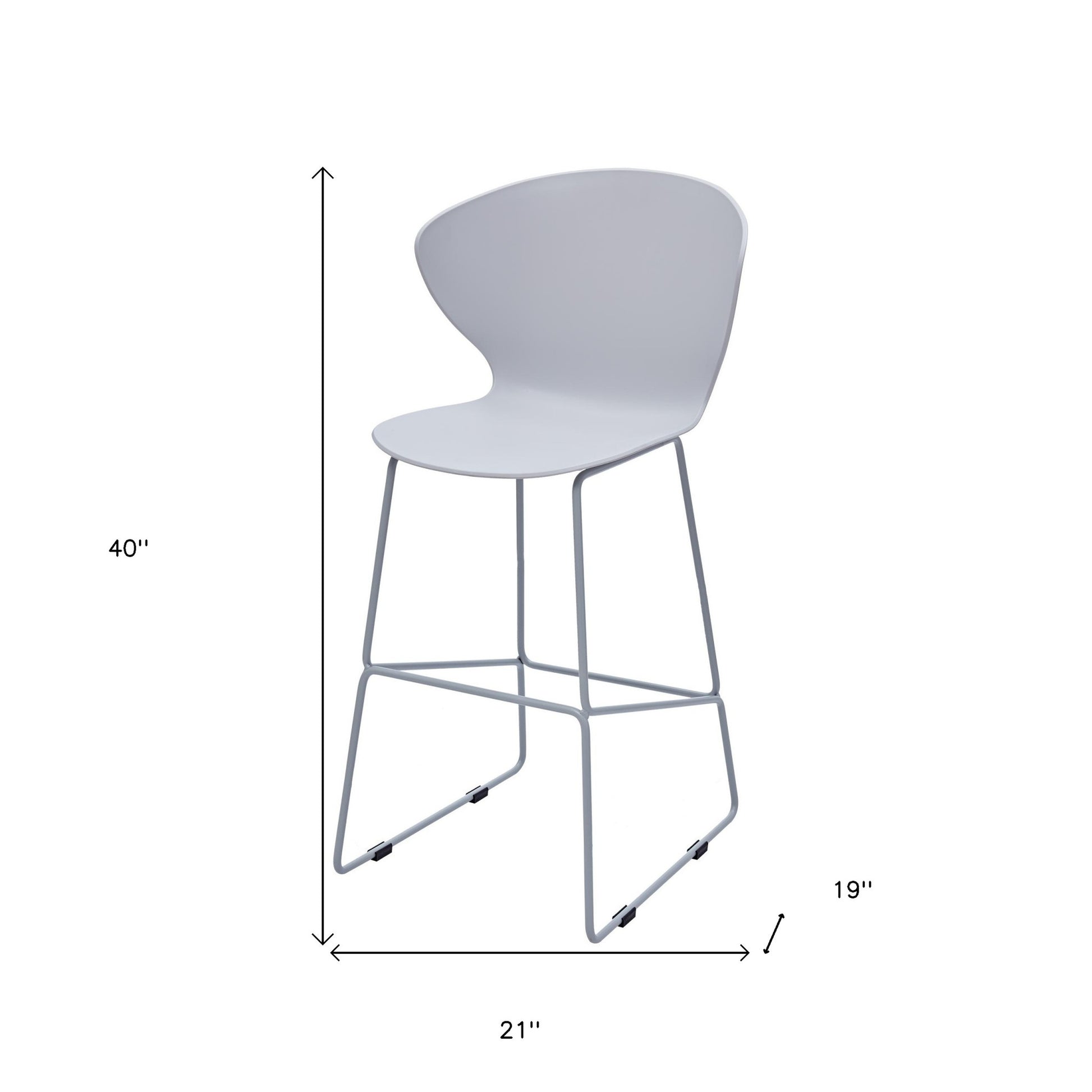 Set of Two 26" Gray Heavy Duty Plastic and Metal Low Back Counter Height Bar Chairs-7