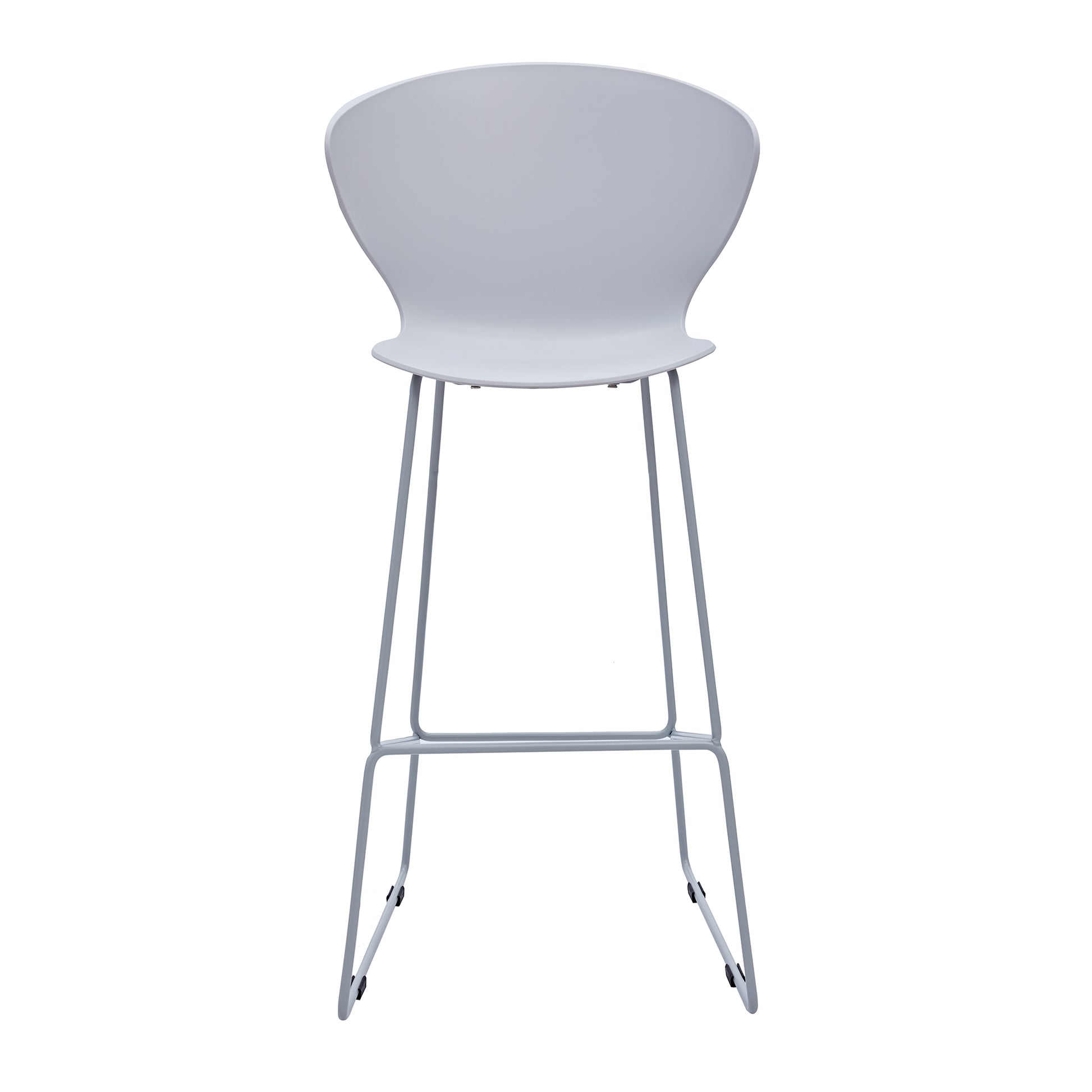 Set of Two 30" Gray Heavy Duty Plastic and Metal Low Back Bar Height Bar Chairs-4