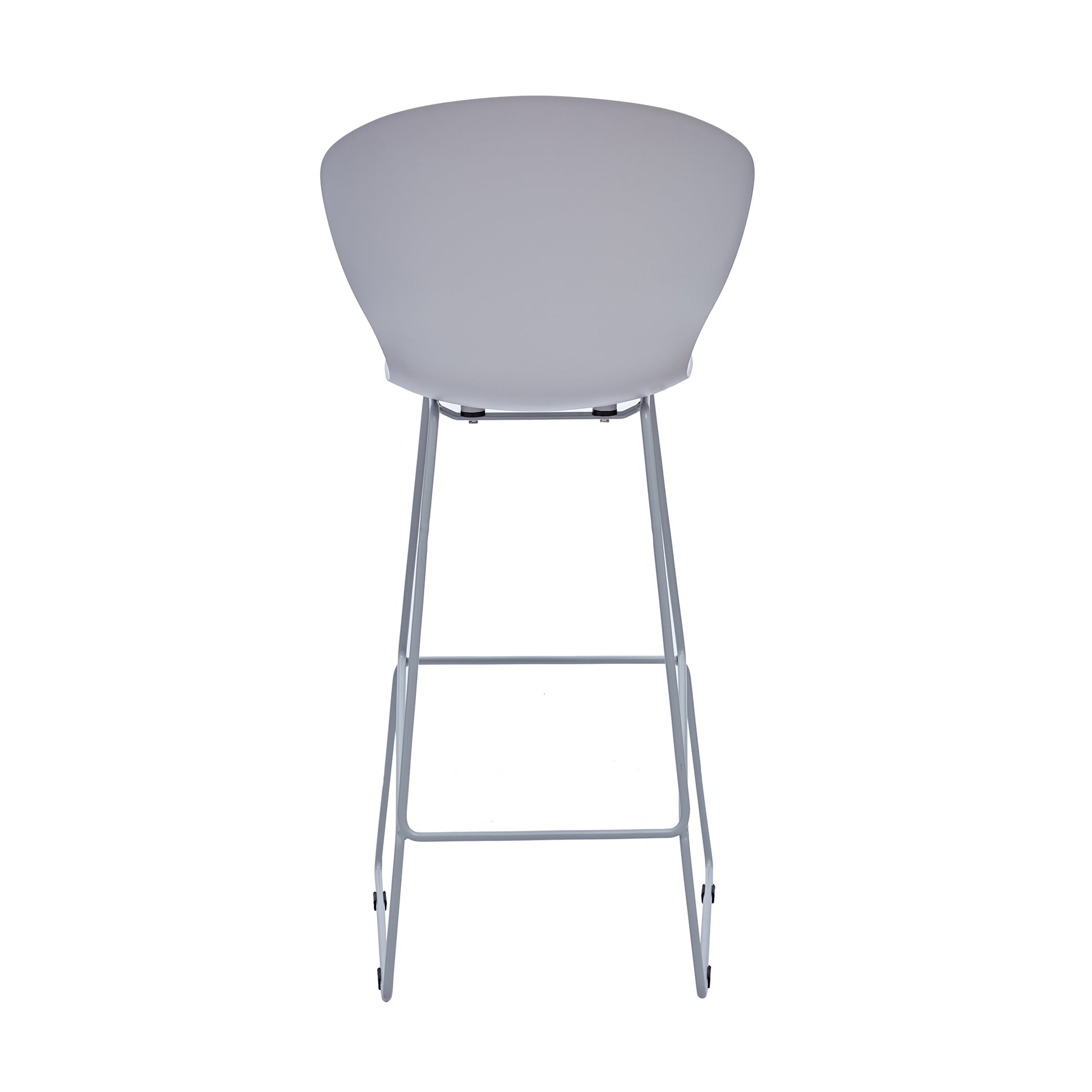 Set of Two 30" Gray Heavy Duty Plastic and Metal Low Back Bar Height Bar Chairs-5