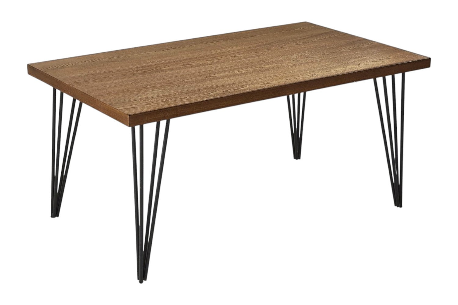 63" Brown and Black Wood And Metal Dining Table-1