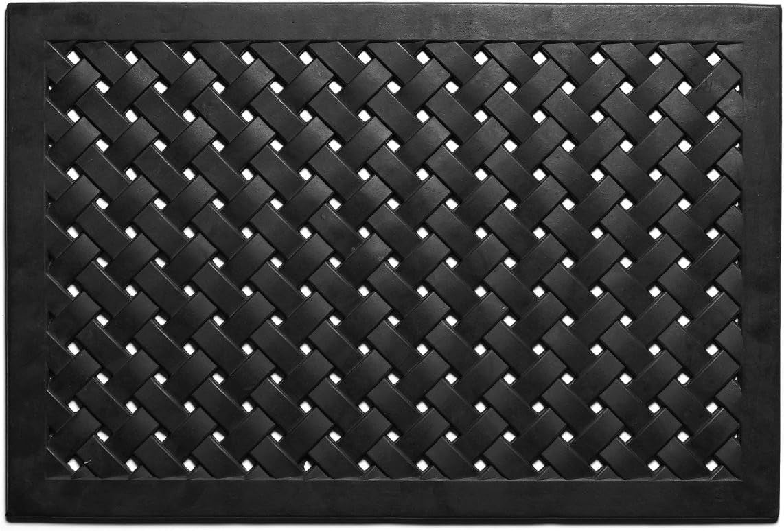 24" X 36" Black Rubber Weave Outdoor Door Mat-1