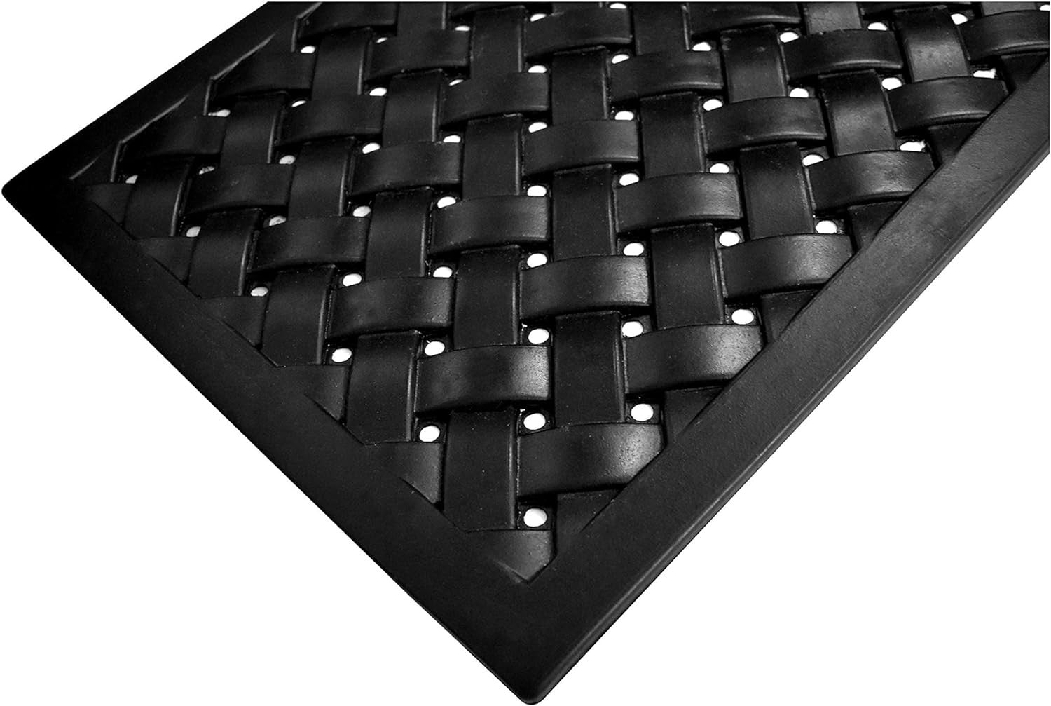 24" X 36" Black Rubber Weave Outdoor Door Mat-3