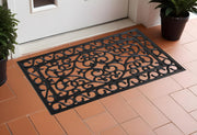 18" X 30" Black Rubber Scrollwork Outdoor Door Mat-0