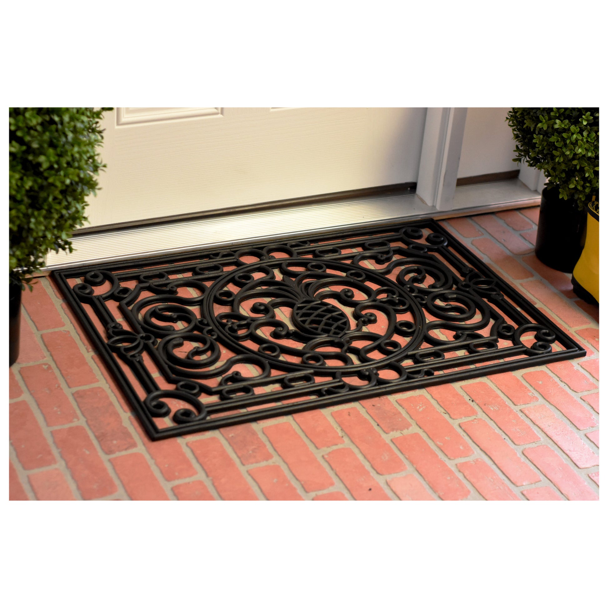 18" X 30" Black Rubber Pineapple Outdoor Door Mat-6