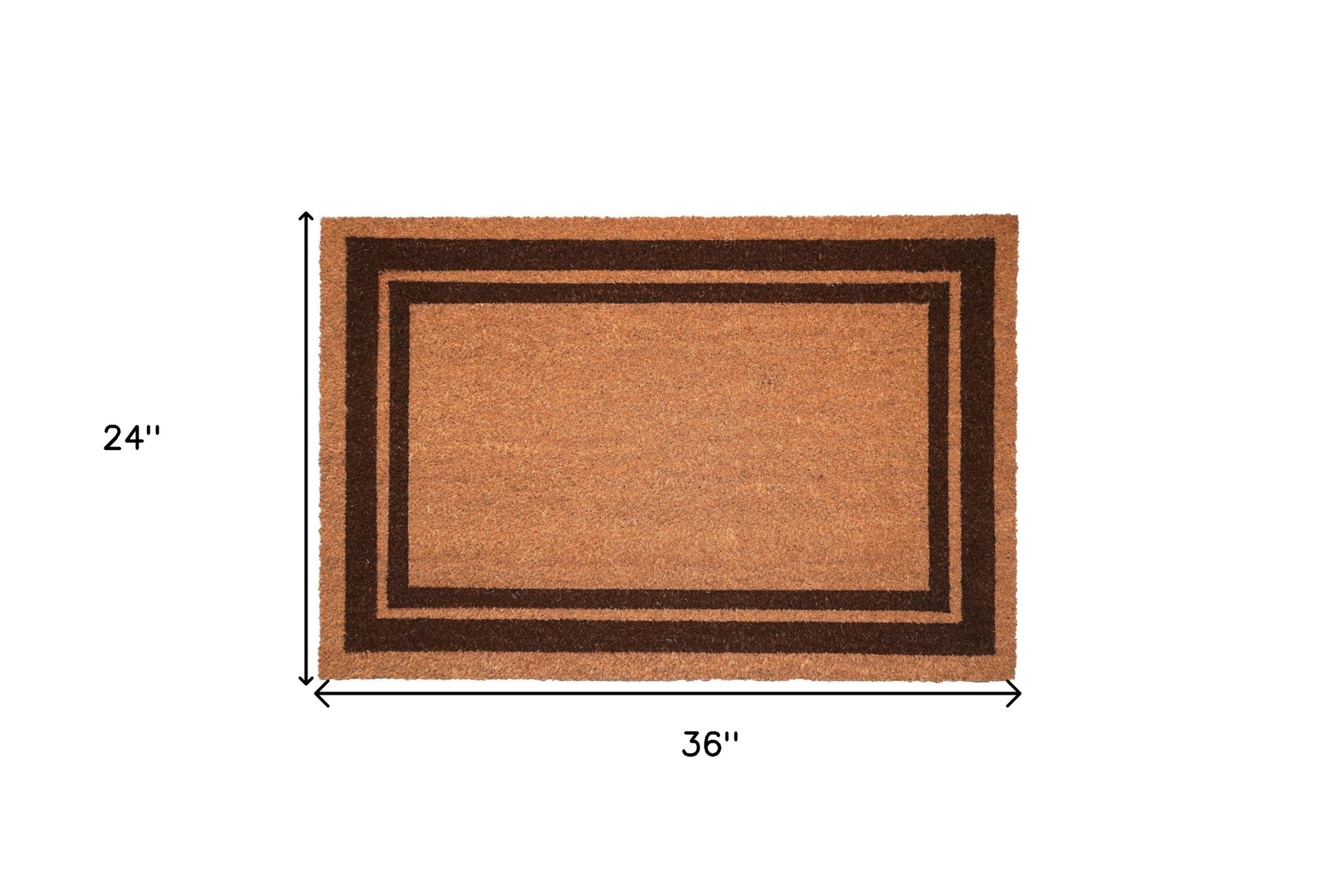 24" X 36" Natural and Black Coir Geometric Outdoor Door Mat-2
