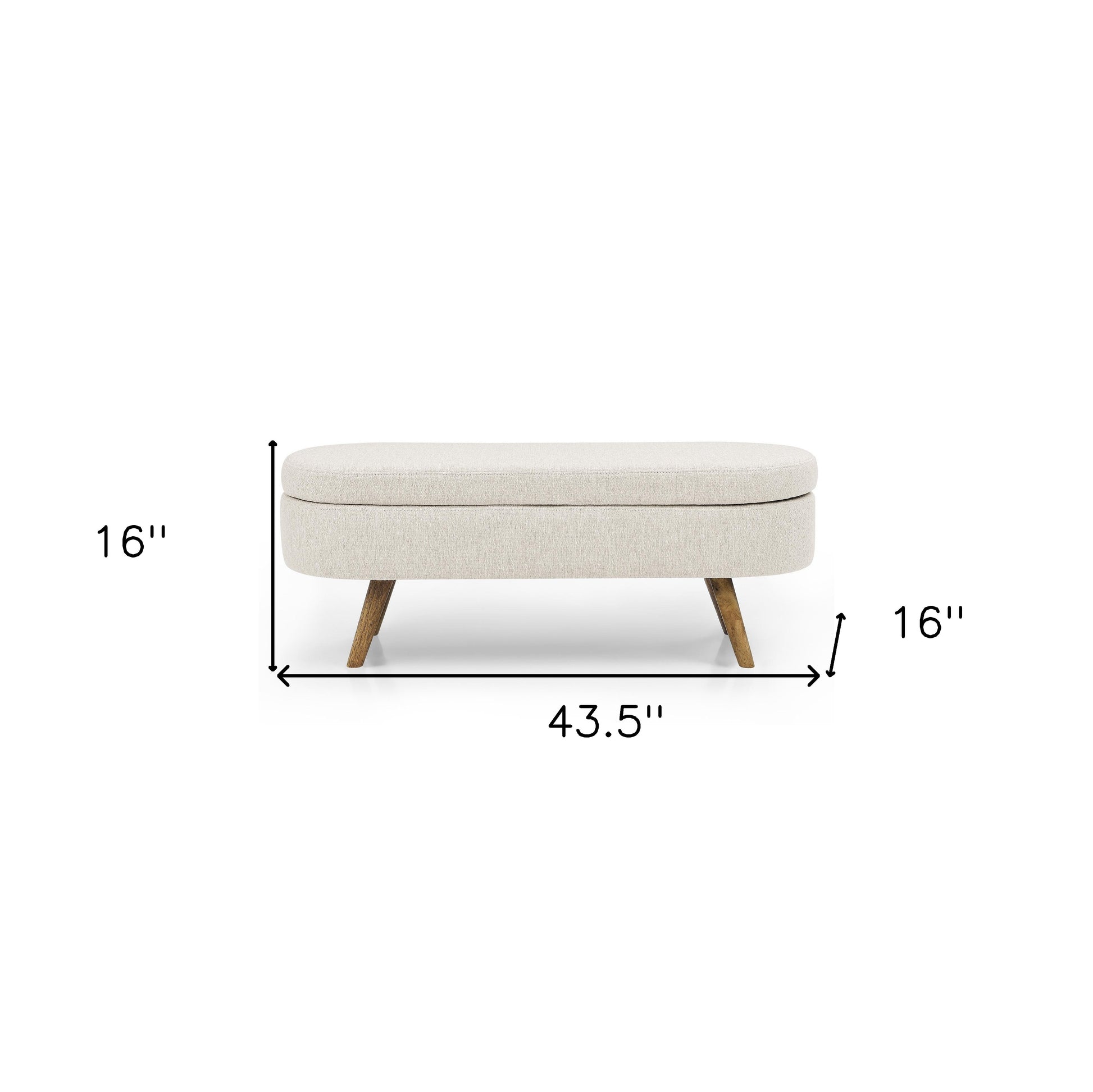 44" Beige and Brown Linen Upholstered Storage Bench with Flip Top-Benches-DECOROLALA