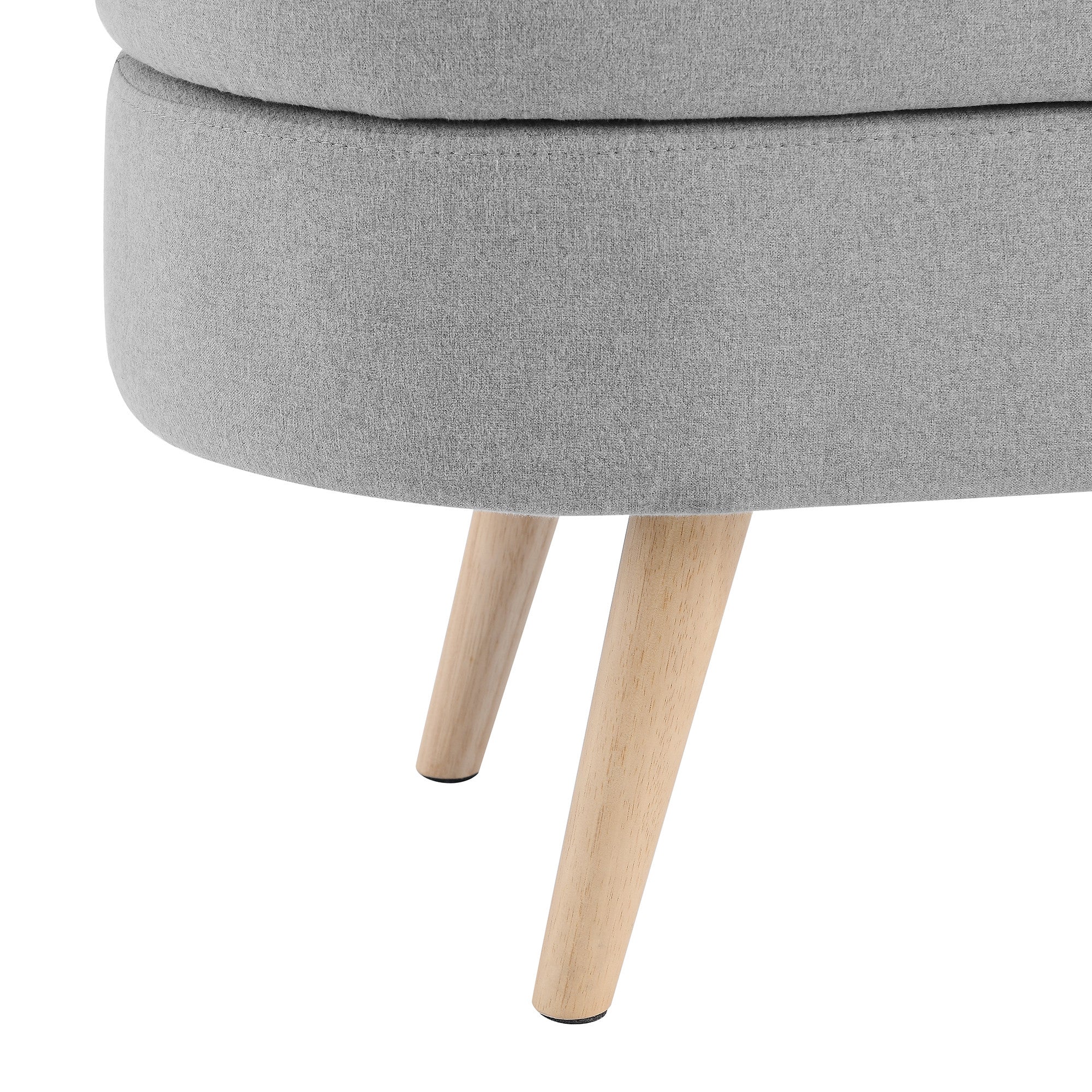 44" Gray and Brown Linen Upholstered Storage Bench with Flip Top-Benches-DECOROLALA