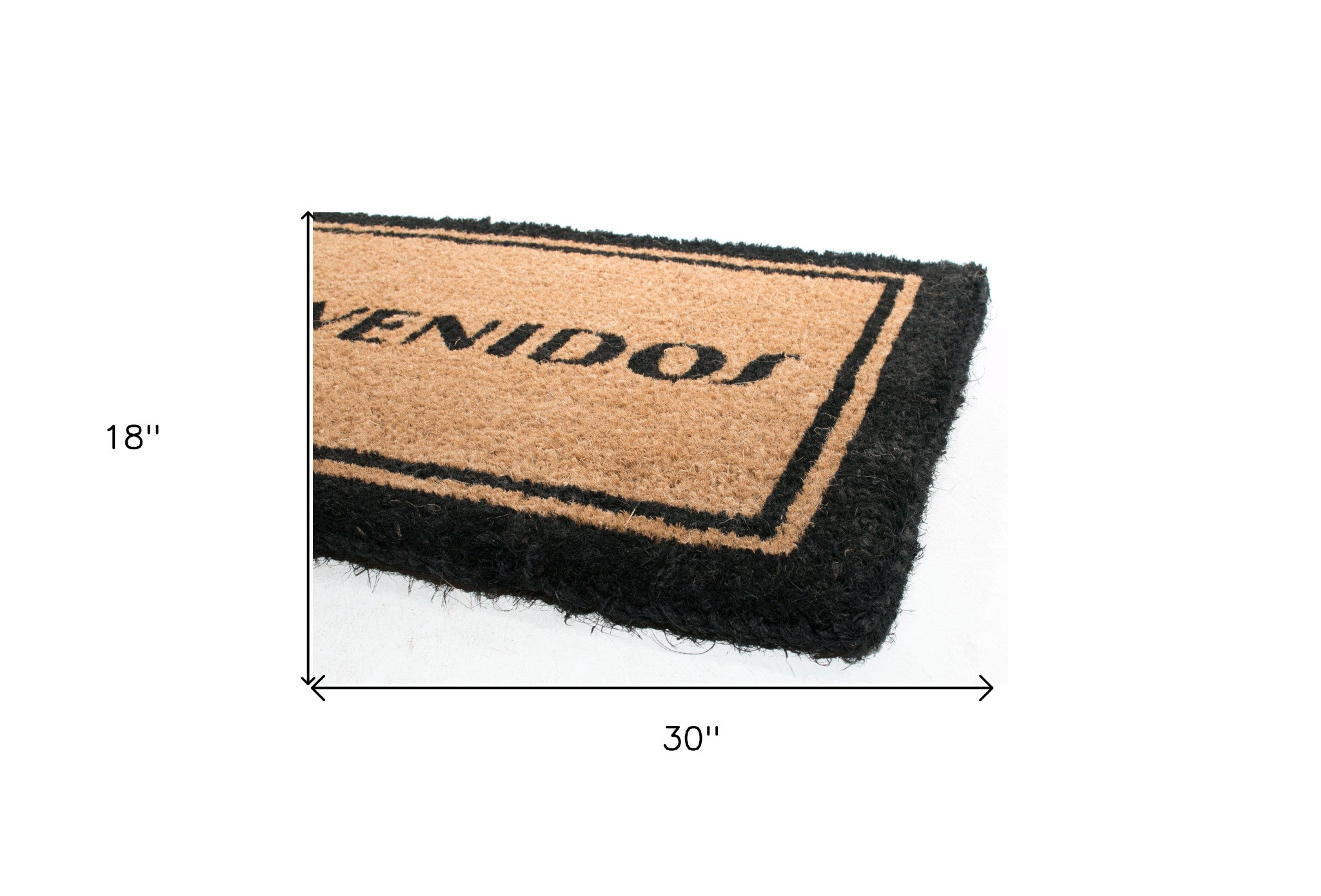 18" X 30" Brown and Black Coir Bienvenidos Outdoor Door Mat-6