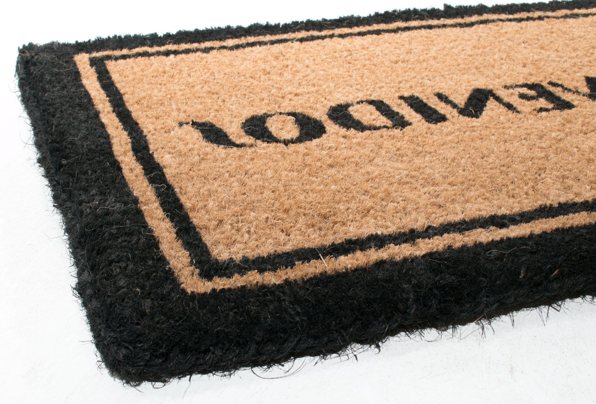 18" X 30" Brown and Black Coir Bienvenidos Outdoor Door Mat-2