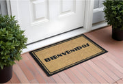 18" X 30" Brown and Black Coir Bienvenidos Outdoor Door Mat-0