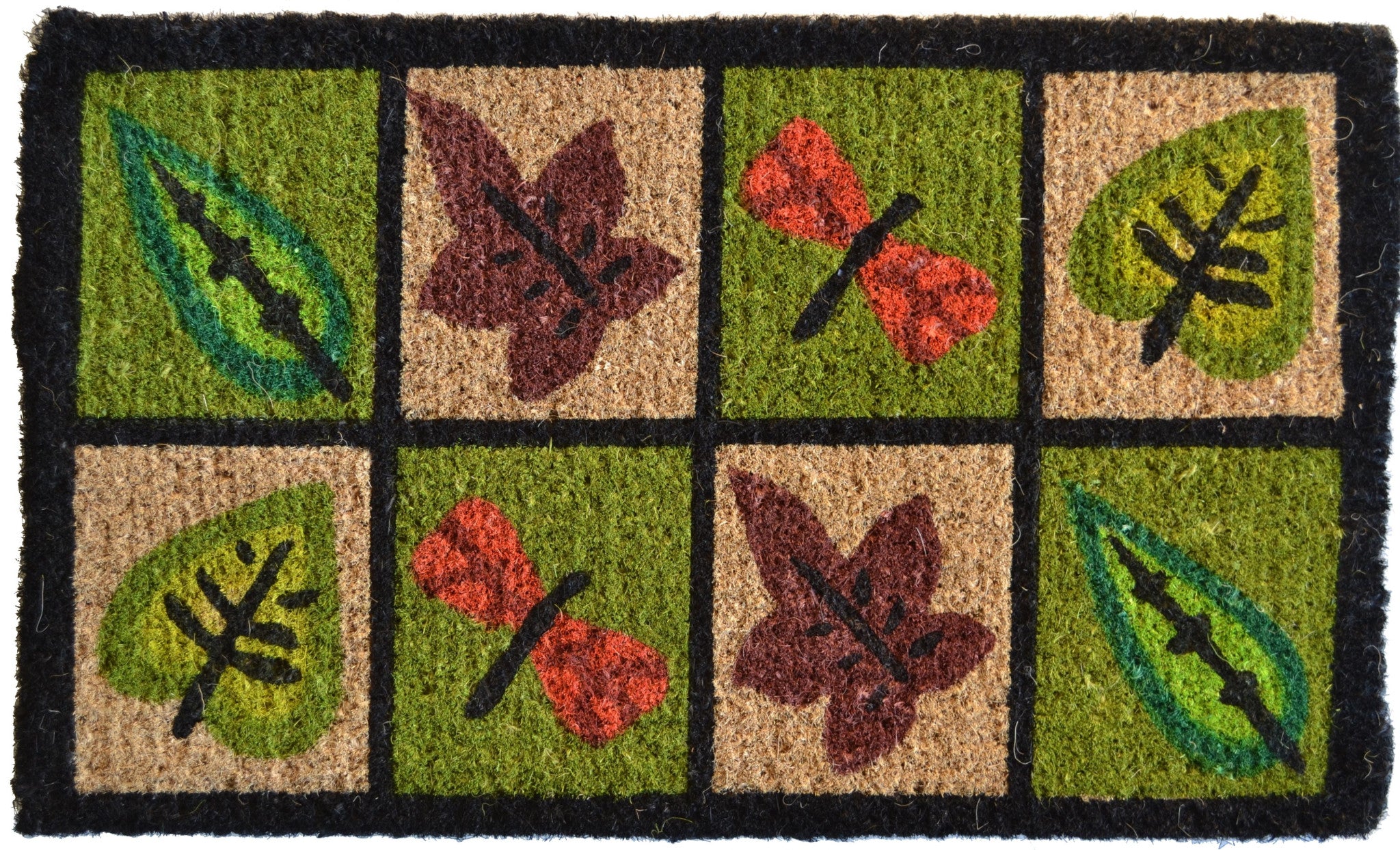18" X 30" Brown Coir Leaves Outdoor Door Mat-1