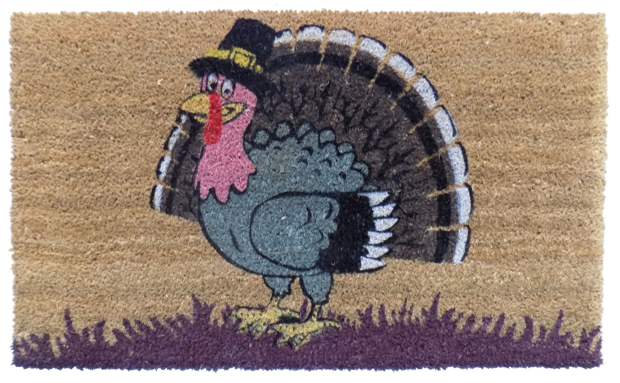18" X 30" Brown and Black Coir Birds Outdoor Holiday Door Mat-0