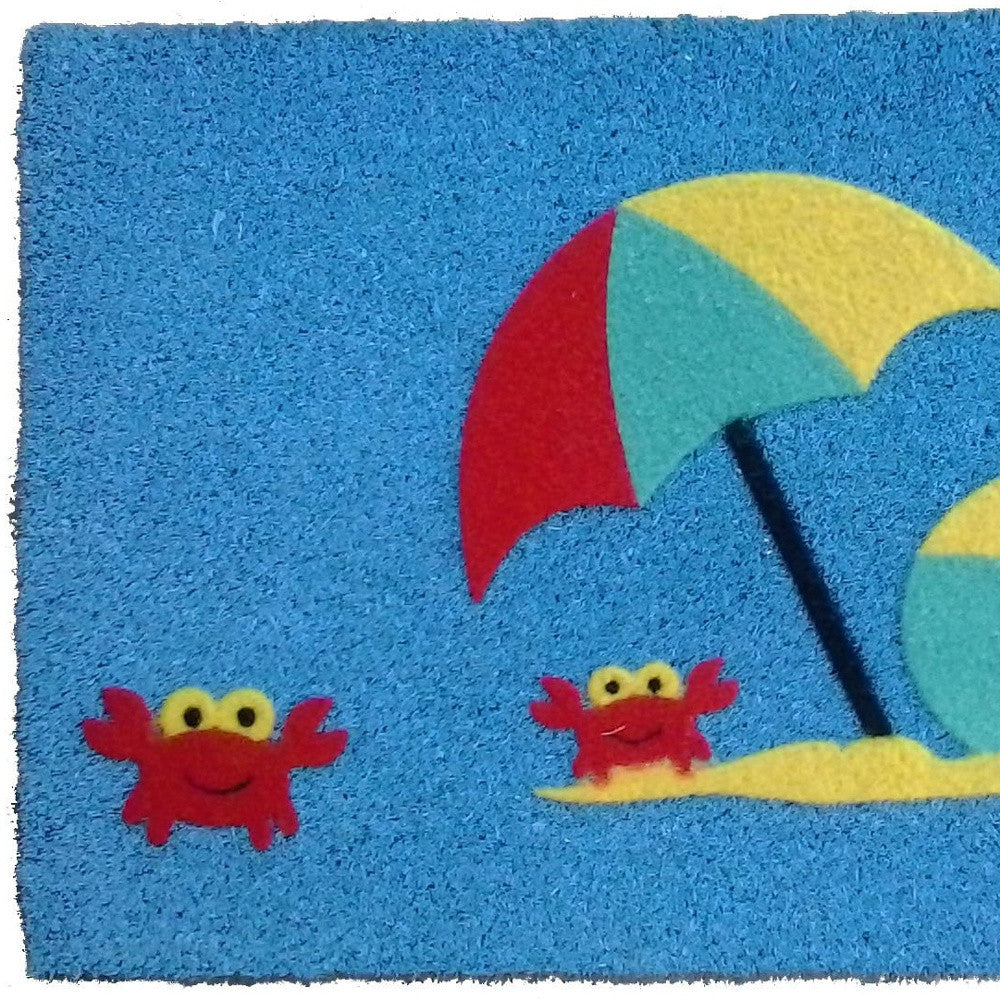 18" X 30" Blue Coir Tropical Outdoor Door Mat-2