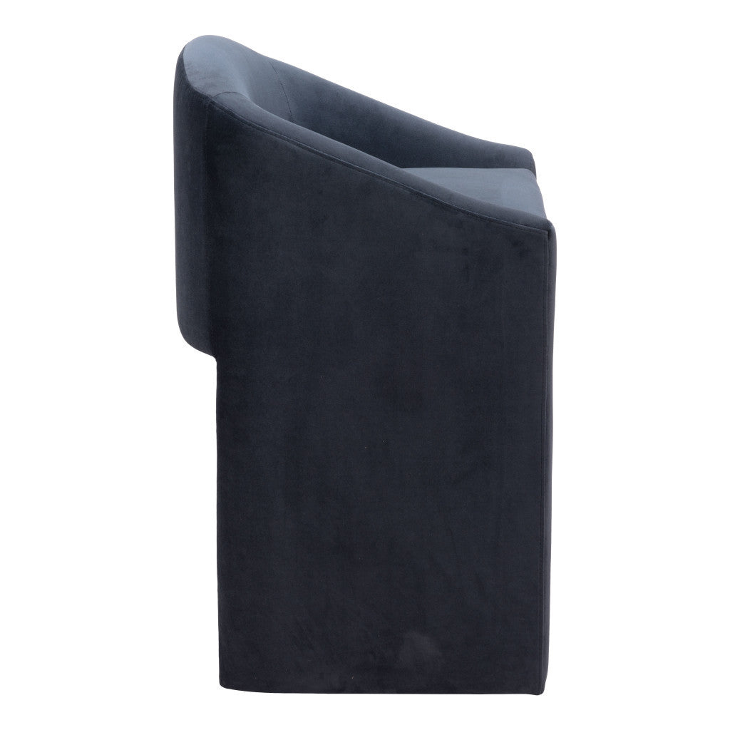 26" Gray and Gold Velvet and Steel Counter Height Bar Chair-2