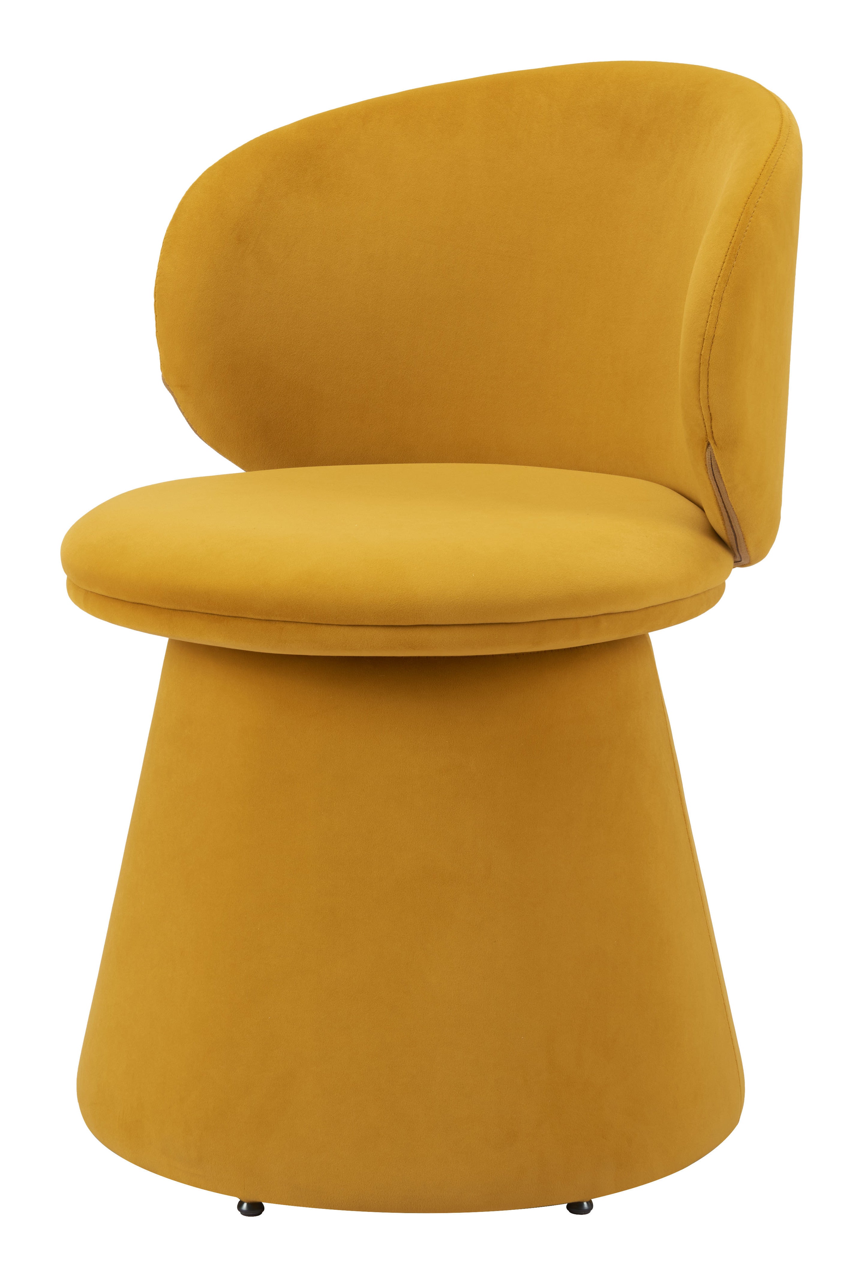 Orange Upholstered Velvet Swivel Dining Side Chair-Dining Chairs-DECOROLALA