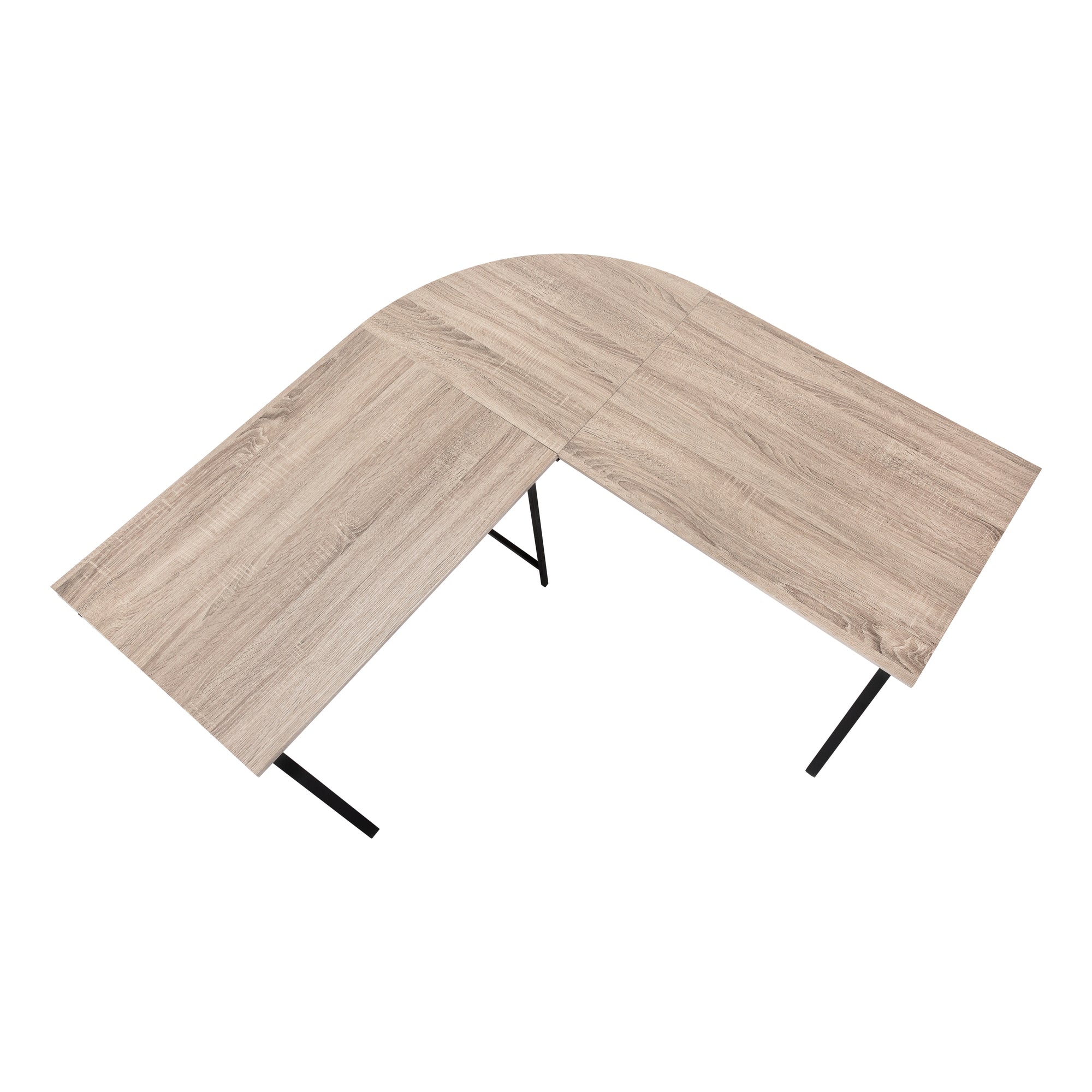 55"L L-Shaped Computer Desk, White/Black-Computer Desk-DECOROLALA