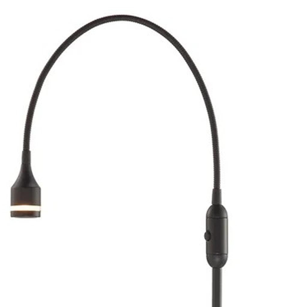 56" Black LED Arched Floor Lamp With Black Drum-Floor Lamps-DECOROLALA