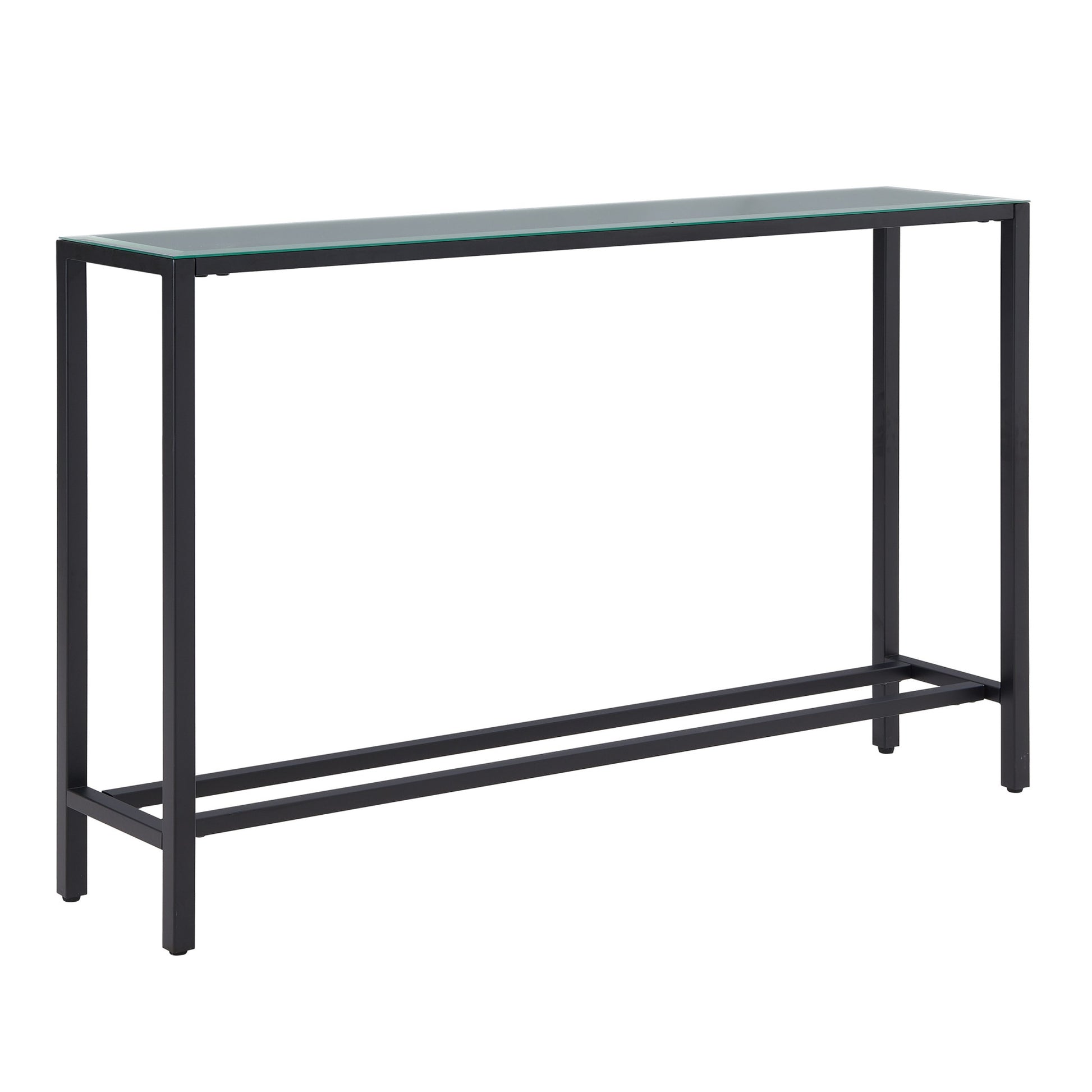 56" Black Mirrored Glass Console Table-Console Tables-DECOROLALA