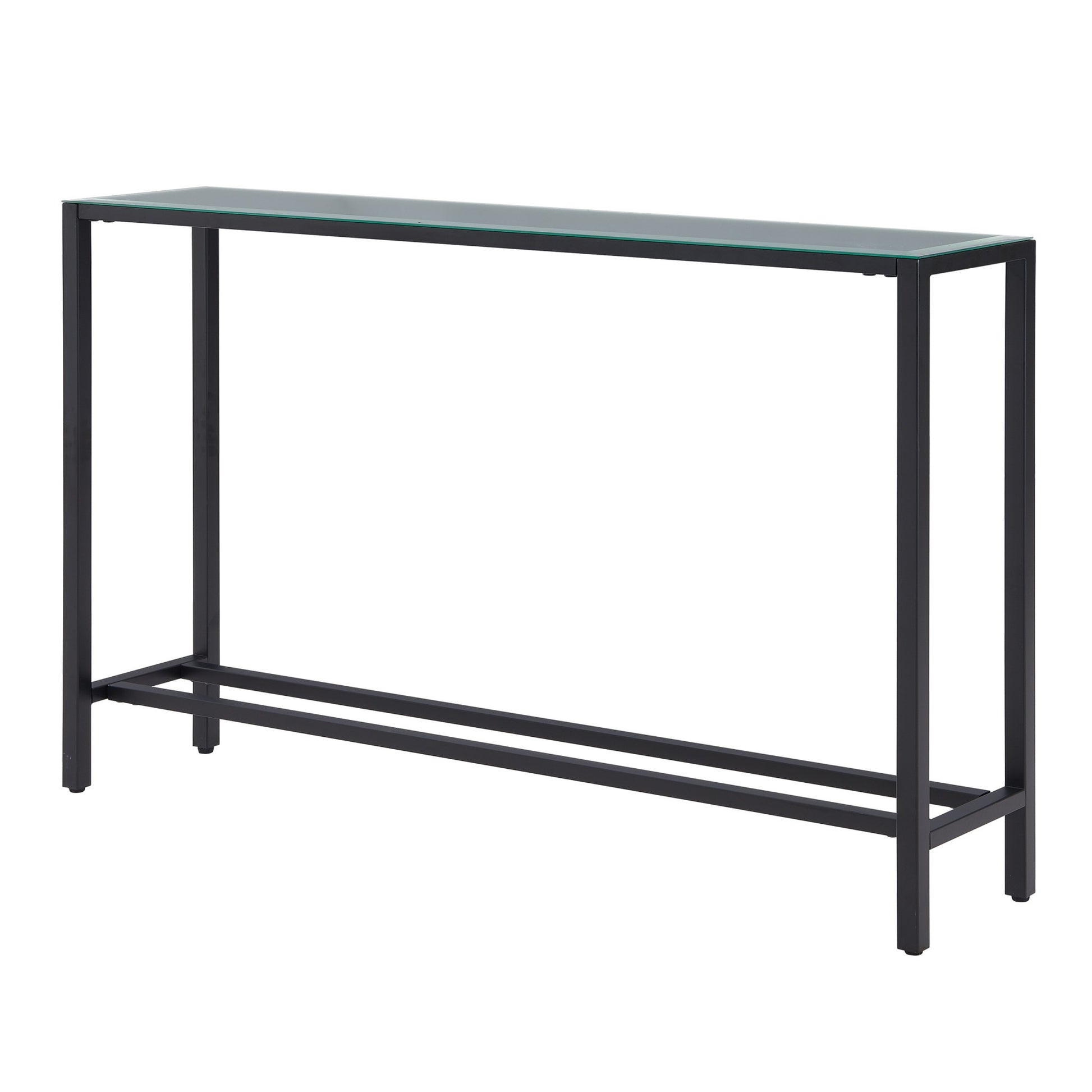 56" Black Mirrored Glass Console Table-Console Tables-DECOROLALA