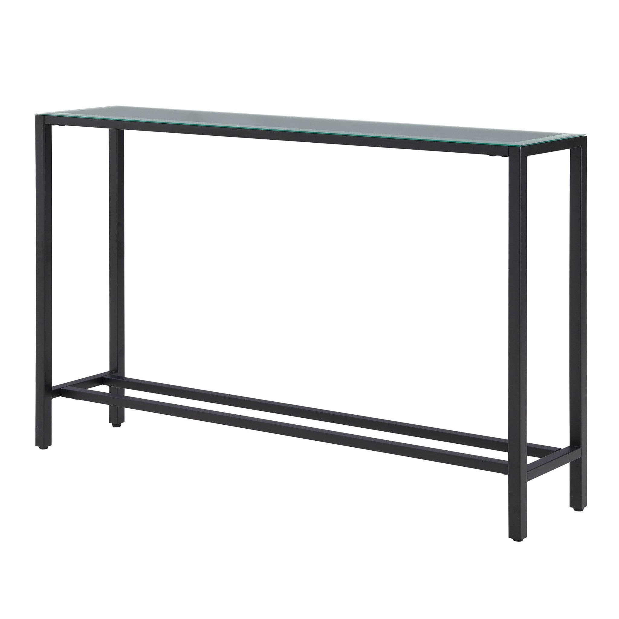 56" Black Mirrored Glass Console Table-Console Tables-DECOROLALA