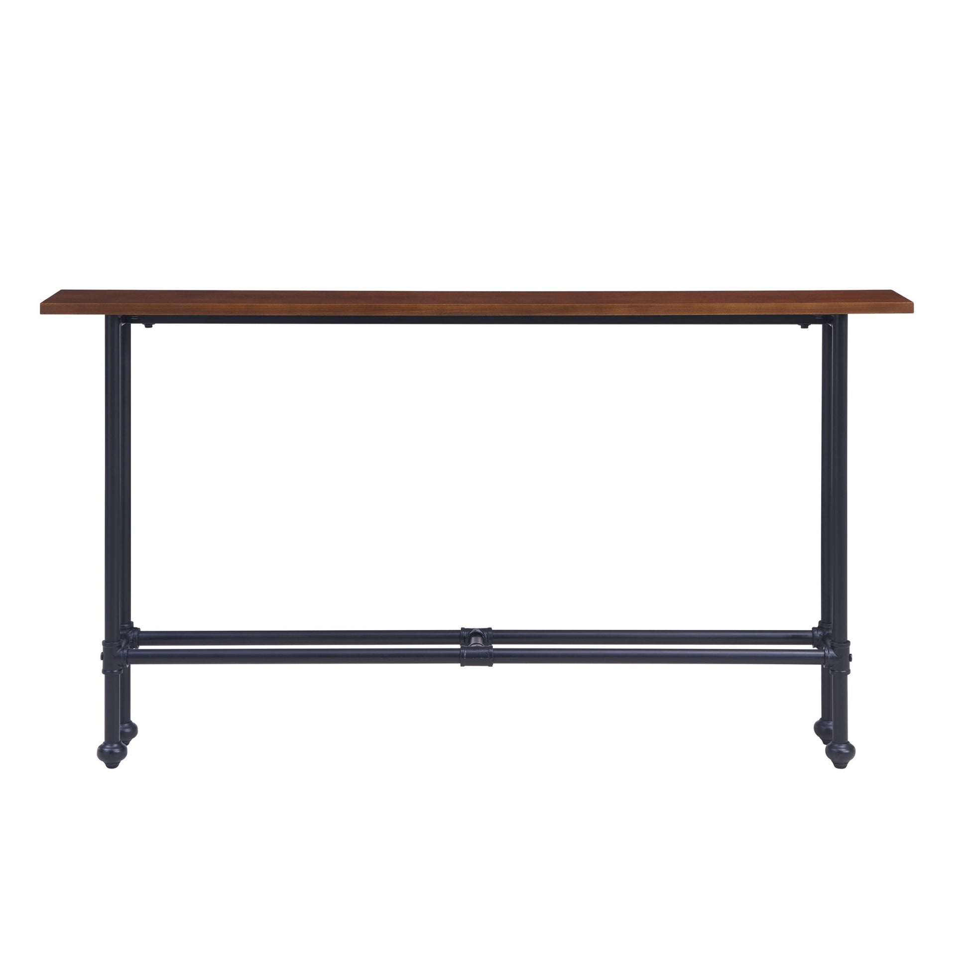 56" Espresso and Black Console Table-Console Tables-DECOROLALA