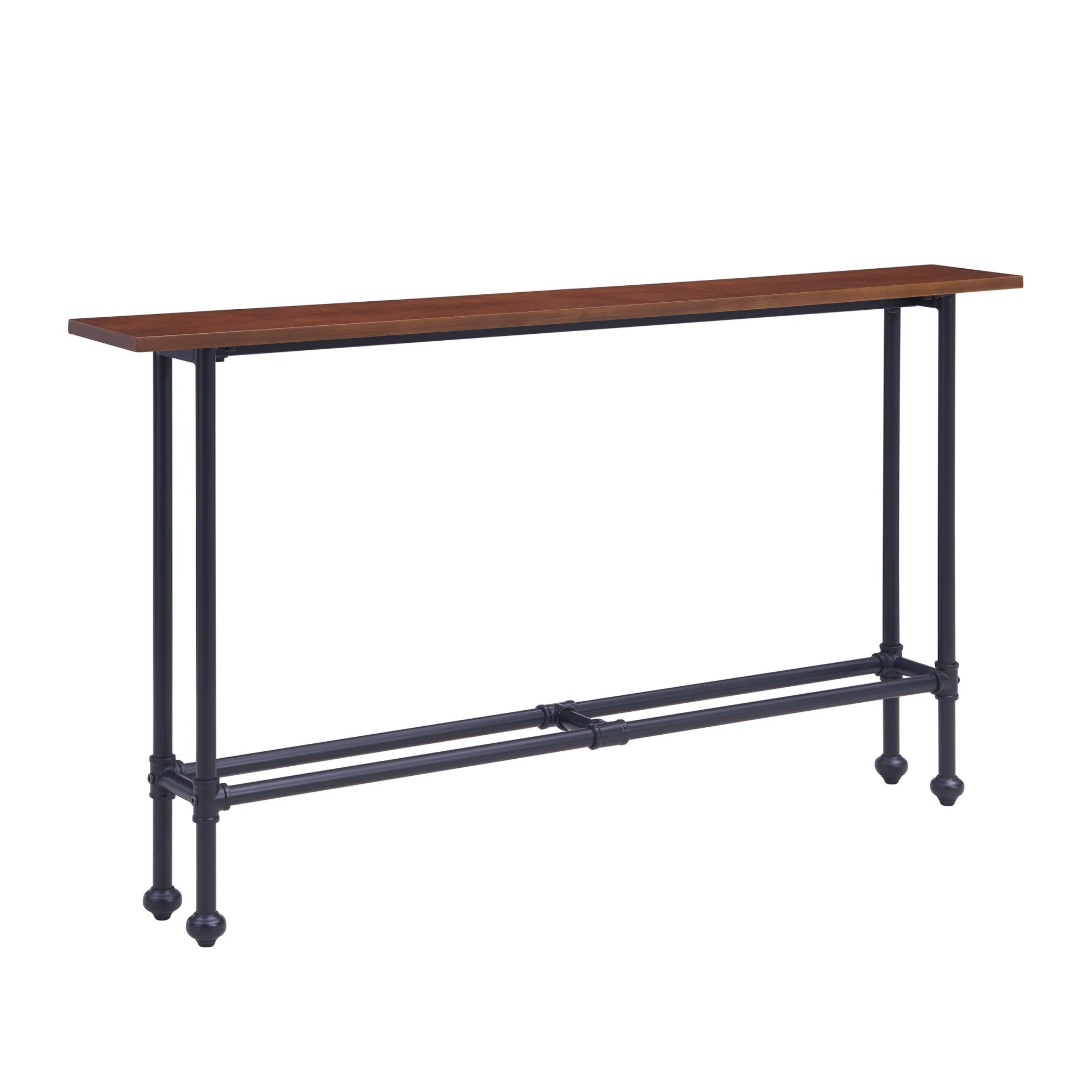 56" Espresso and Black Console Table-Console Tables-DECOROLALA