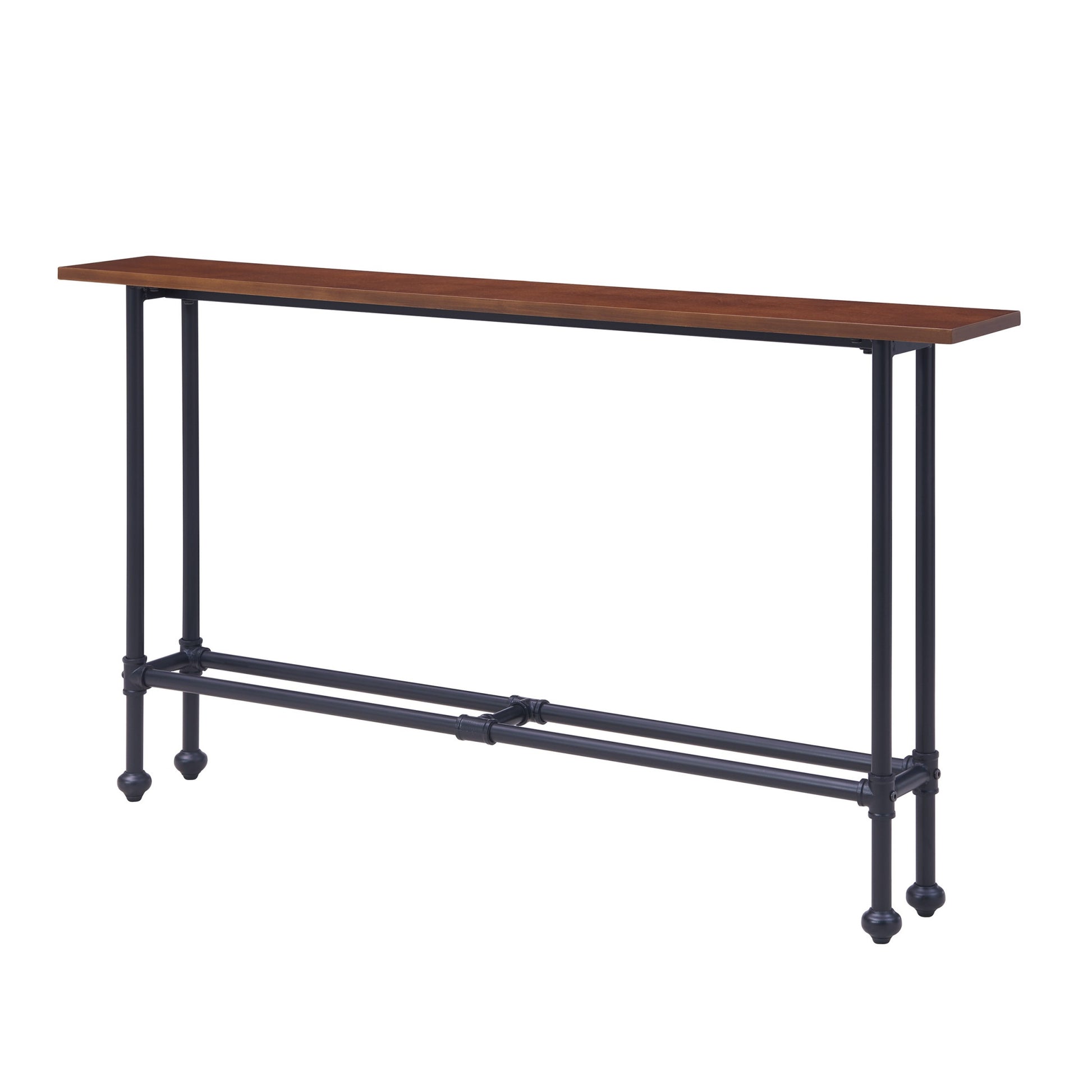 56" Espresso and Black Console Table-Console Tables-DECOROLALA