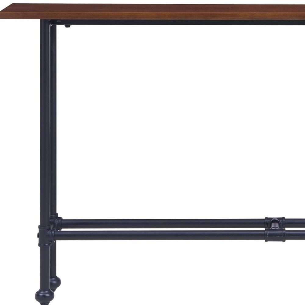 56" Espresso and Black Console Table-Console Tables-DECOROLALA