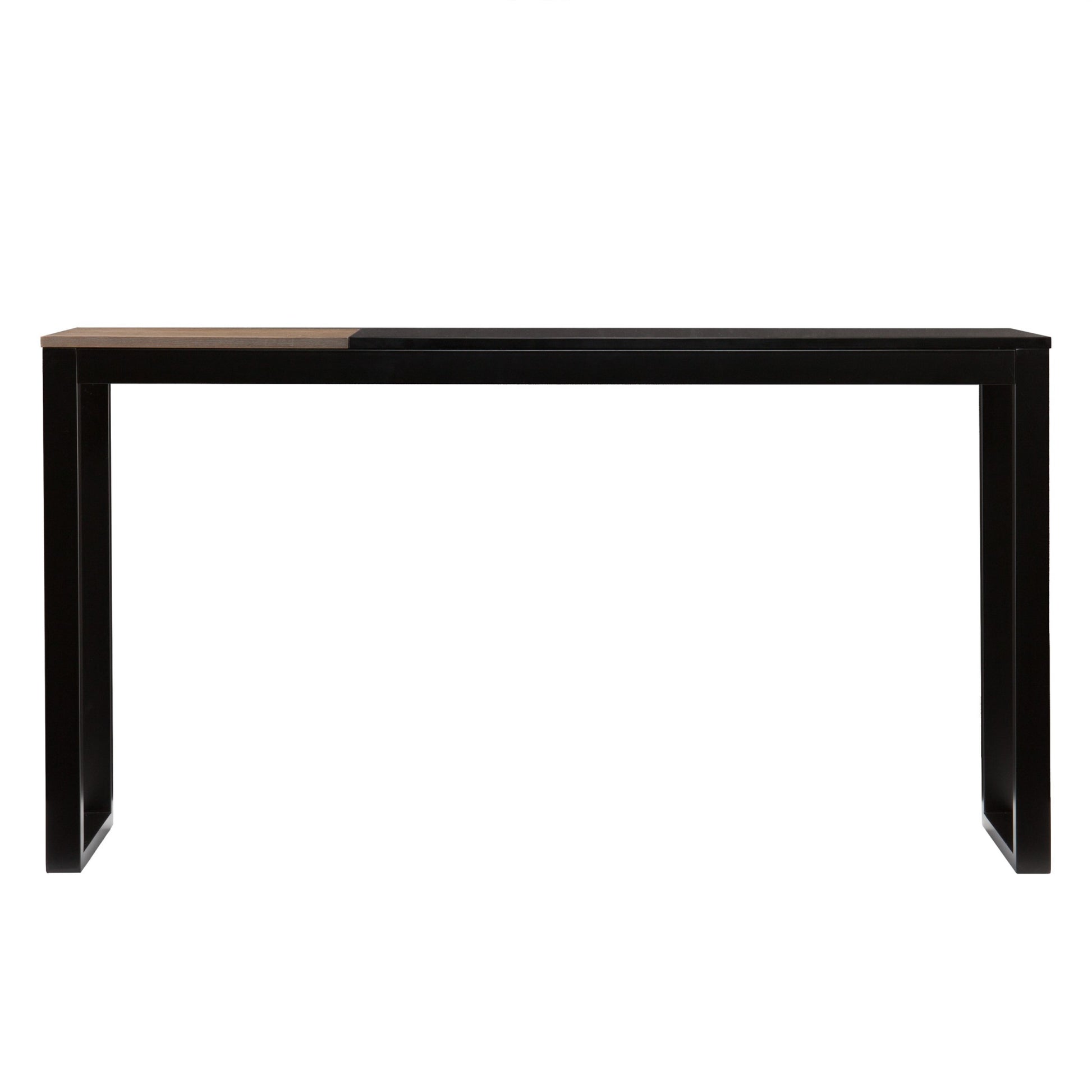 56" Natural and Black and Black Sled Console Table-Console Tables-DECOROLALA