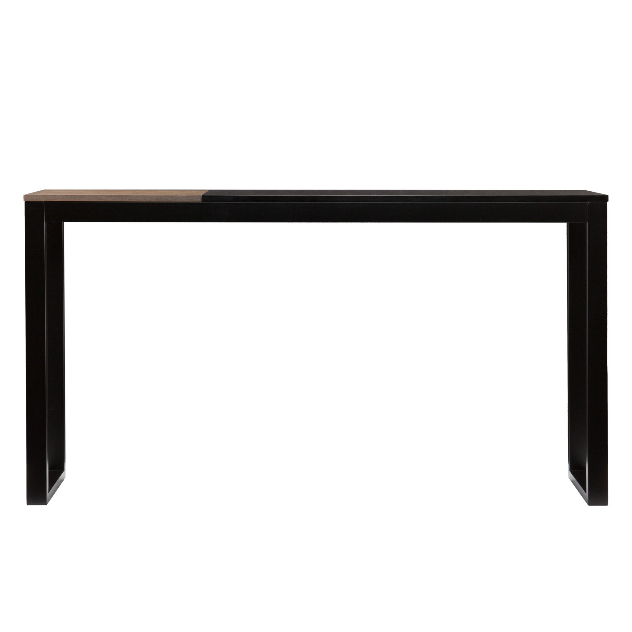 56" Natural and Black and Black Sled Console Table-Console Tables-DECOROLALA