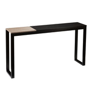 56" Natural and Black and Black Sled Console Table-Console Tables-DECOROLALA