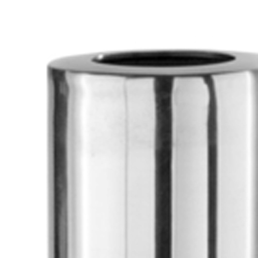 56" Silver Aluminum Cylinder Table Vase-Vases-DECOROLALA