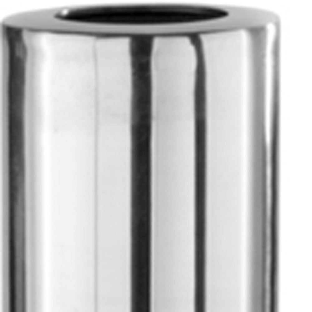 56" Silver Aluminum Cylinder Table Vase-Vases-DECOROLALA
