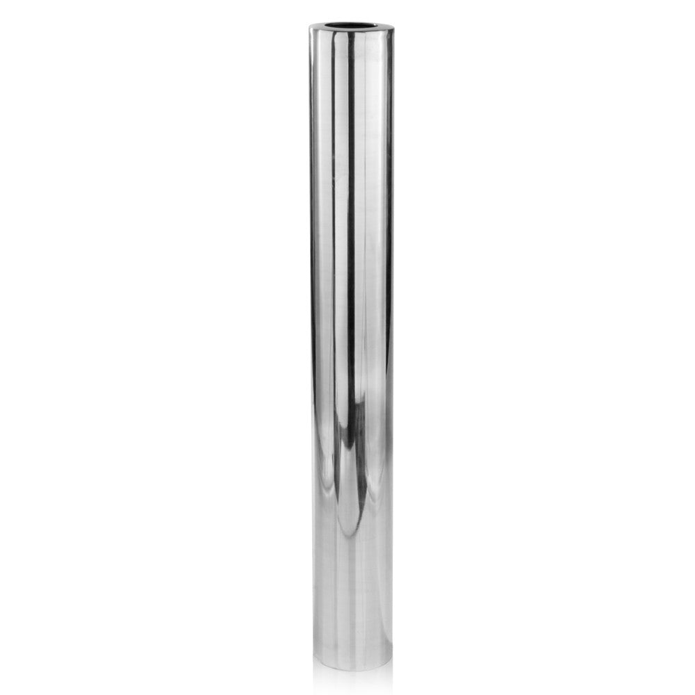 56" Silver Aluminum Cylinder Table Vase-Vases-DECOROLALA