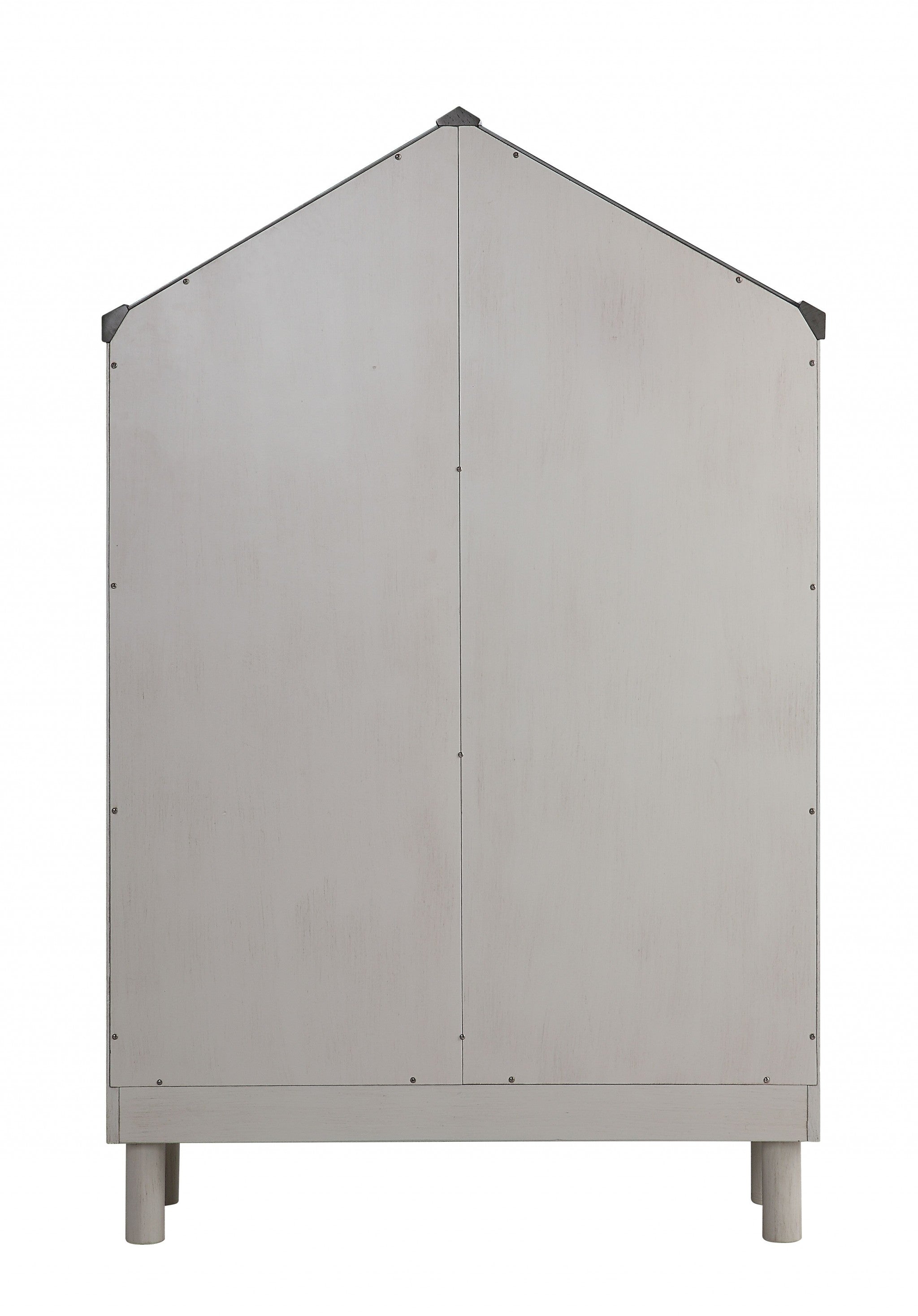 56" White Solid and Manufactured Wood and Solid Wood Three Tier Double Bookcase-Bookcases-DECOROLALA