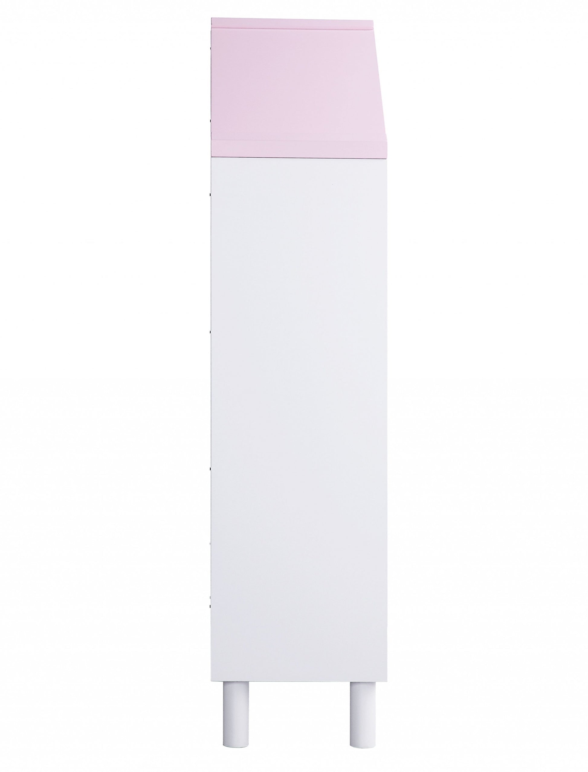 56" White Solid and Manufactured Wood and Solid Wood Three Tier Double Bookcase-Bookcases-DECOROLALA