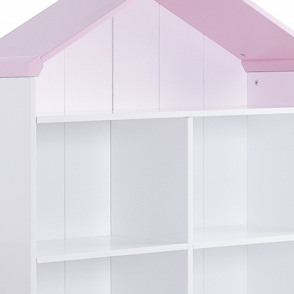 56" White Solid and Manufactured Wood and Solid Wood Three Tier Double Bookcase-Bookcases-DECOROLALA