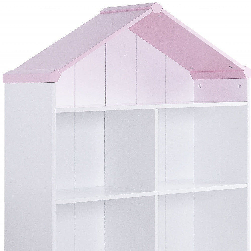 56" White Solid and Manufactured Wood and Solid Wood Three Tier Double Bookcase-Bookcases-DECOROLALA